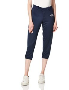 rawlings sporting goods womens low-rise belted pant; 150 cloth, navy, small