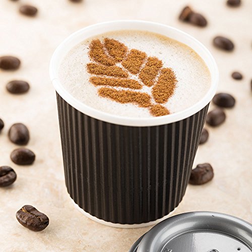 4 Ounce Disposable Coffee Cups, 25 Ripple Wall Hot Cups For Coffee - Lids Sold Separately, Rolled Rim, Black Paper Insulated Coffee Cups, For Hot Coffee, Tea, And More - Restaurantware