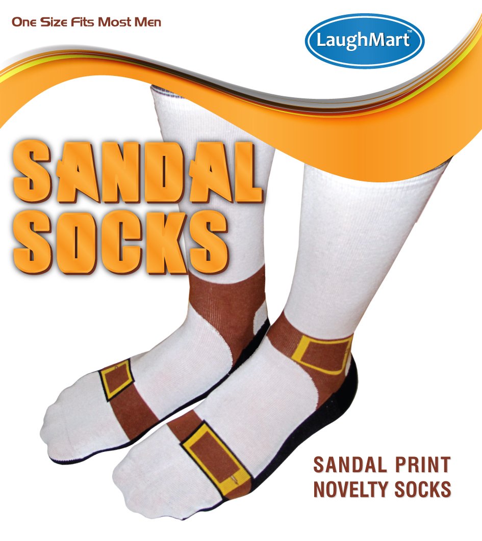 LAUGHMART Sandal Socks - Fun Fashion Faux Pas Socks for Men and Women - Hilarious Gift Idea