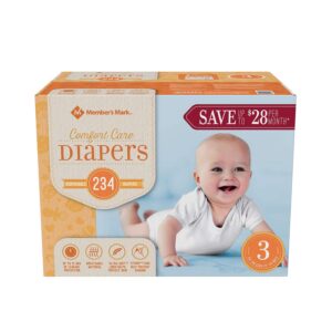 member's mark comfort care baby diapers size 3 - 224 ct.