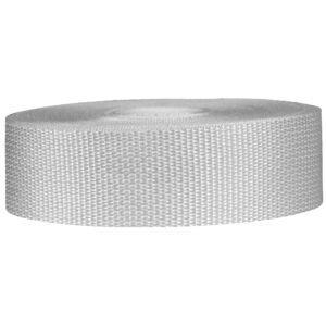 strapworks lightweight polypropylene webbing - poly strapping for outdoor diy gear repair, pet collars, crafts – 1.5 inch x 25 yards - white