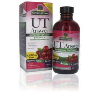 nature's answer ut answer | urinary tract support | cranberry flavor dietary supplement | alcohol-free, gluten-free, not tested on animals & vegan 4oz (pack of 2)