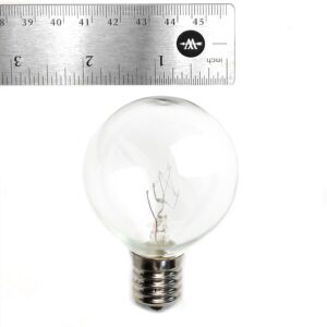 Hometown Evolution, Inc. (Box of 25) G50 Clear C9 E17 5/8" Intermediate Base - 2 Inch 7 Watt Replacement Light Bulbs