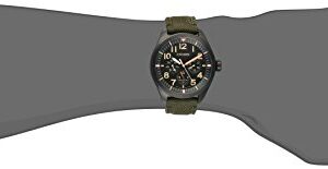 Citizen Men's Eco-Drive Weekender Garrison Field Watch, in Stainless Steel with Olive Green Nylon Strap, Black Dial (Model: BU2055-16E)