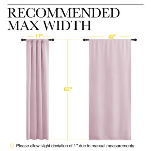 NICETOWN Room Darkening Curtains for Girls Room - Nursery Essential Thermal Insulated Solid Rod Pocket Top Drapes (Lavender Pink=Baby Pink, 1 Pair, 42 x 63 Inch)