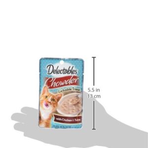 Hartz Delectables Chowder Lickable Wet Cat Treats for Kitten, Adult & Senior Cats, Chicken & Tuna, 1.4 Ounce (Pack of 12)