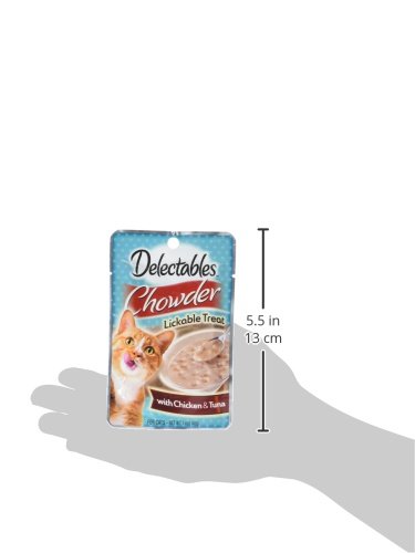 Hartz Delectables Chowder Lickable Wet Cat Treats for Kitten, Adult & Senior Cats, Chicken & Tuna, 1.4 Ounce (Pack of 12)