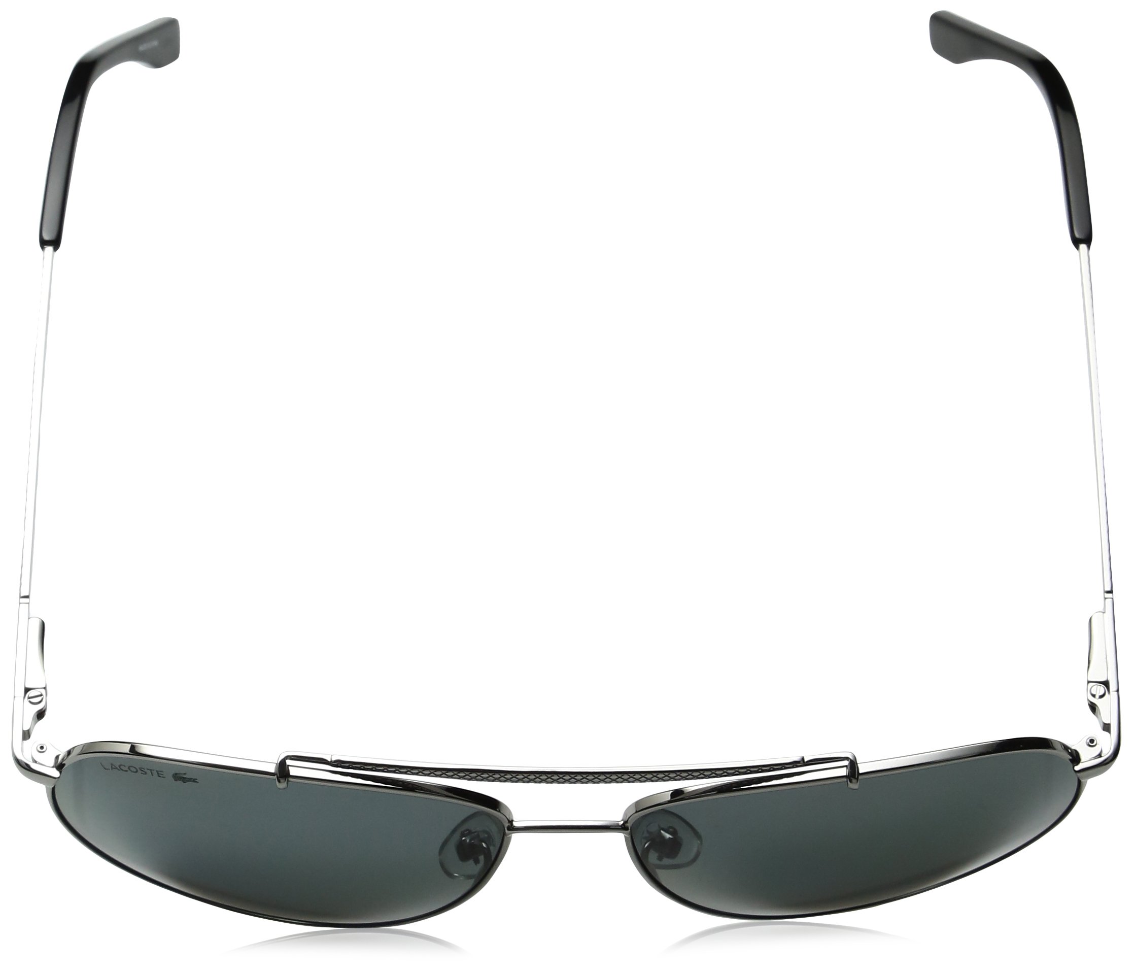 Lacoste Men's L177S Aviator Sunglasses, Gunmetal/Grey Polarized, 59 mm