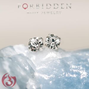 Forbidden Body Jewelry Nose Rings Sterling Silver CZ Simulated Diamond Nose Stud Set 22G