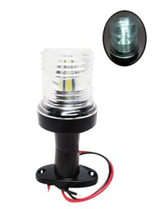 pactrade marine 12v marine boat yacht pontoon navigation anchor light 360 degrees all around nature white led splashproof black housing uscg certified approved (fixed base (h=5.5"))