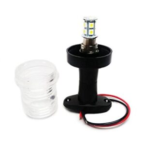 Pactrade Marine 12V Marine Boat Yacht Pontoon Navigation Anchor Light 360 Degrees All Around Nature White LED Splashproof Black Housing USCG Certified Approved (Fixed Base (H=5.5"))