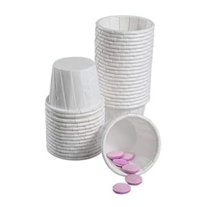 Vakly Disposable Paper Souffle Medicine Cups 3/4 oz [Pack of 250] – (0.75 Ounce) Small Cups for Medication Distribution, Pills, Tasting, Condiments, Food and Dessert Serving