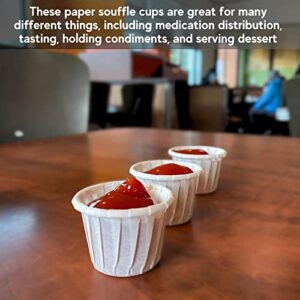 Vakly Disposable Paper Souffle Medicine Cups 3/4 oz [Pack of 250] – (0.75 Ounce) Small Cups for Medication Distribution, Pills, Tasting, Condiments, Food and Dessert Serving