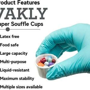 Vakly Disposable Paper Souffle Medicine Cups 3/4 oz [Pack of 250] – (0.75 Ounce) Small Cups for Medication Distribution, Pills, Tasting, Condiments, Food and Dessert Serving