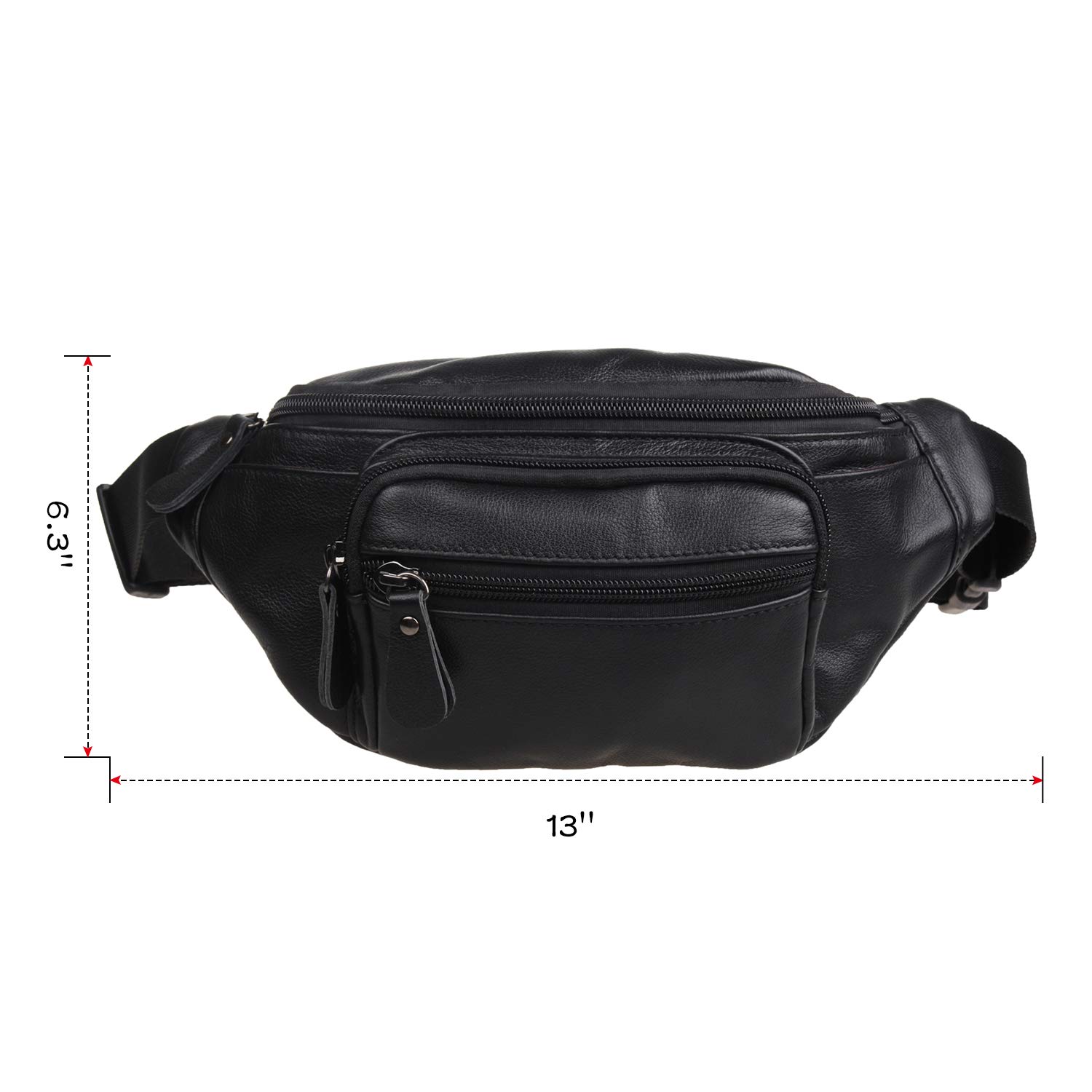 Polare Napa Leather Fanny Pack Waist Bag For Outdoor Travel Camping Cycling Running