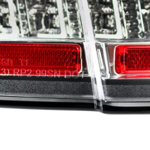 SPEC-D TUNING Black Housing Clear Lens Sequential LED Bar Tail Lights Compatible with 1999-2004 Ford Mustang, Left + Right Pair Assembly