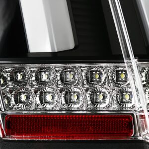 SPEC-D TUNING Black Housing Clear Lens Sequential LED Bar Tail Lights Compatible with 1999-2004 Ford Mustang, Left + Right Pair Assembly