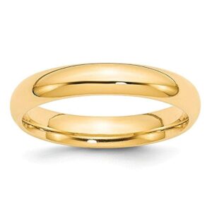 roy rose jewelry 14k yellow gold 4mm standard comfort-fit wedding band ring size 7.5