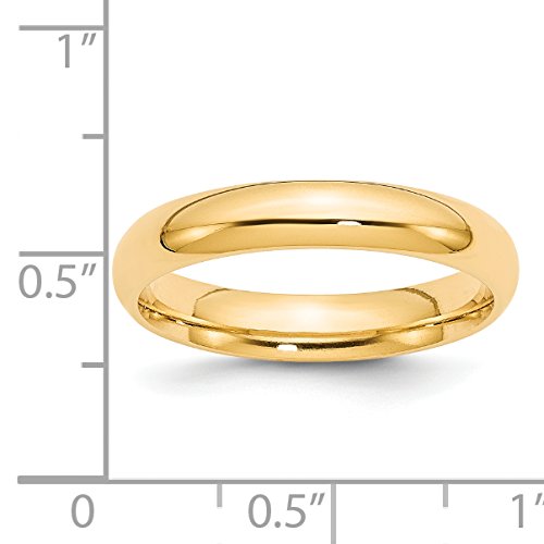 Roy Rose Jewelry 14K Yellow Gold 4mm Standard Comfort-Fit Wedding Band Ring Size 7.5