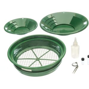 SE Gold Panning Kit - Complete Prospecting Set with Pans, Sieves, and More - Ideal for Beginners, Enthusiasts, Hobbists (GP5-KIT107)