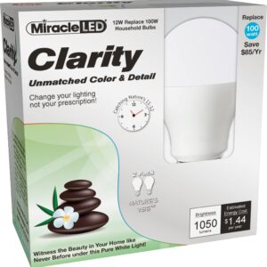 Miracle LED Nature’s Vibe Clarity High Definition High Visibility LED Light Bulb (606905), 2-Pack