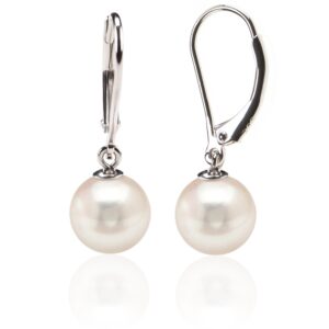 pavoi sterling silver simulated shell pearl earrings leverback dangle studs 6mm