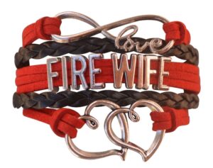 infinity collection firefighters wife gift, fire wife bracelet, proud firefighters wife charm bracelet