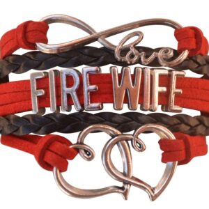 Infinity Collection Firefighters Wife Gift, Fire Wife Bracelet, Proud Firefighters Wife Charm Bracelet