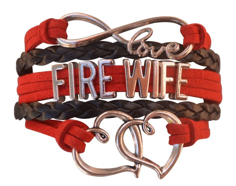 Infinity Collection Firefighters Wife Gift, Fire Wife Bracelet, Proud Firefighters Wife Charm Bracelet