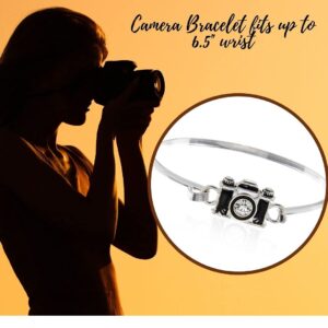 PammyJ Gift For Photographer Camera Bracelet Bangle