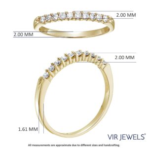 Vir Jewels 1/3 cttw Round Diamond Wedding Band for Women in 14K White Gold, 10 Stones Prong Set, Size 5