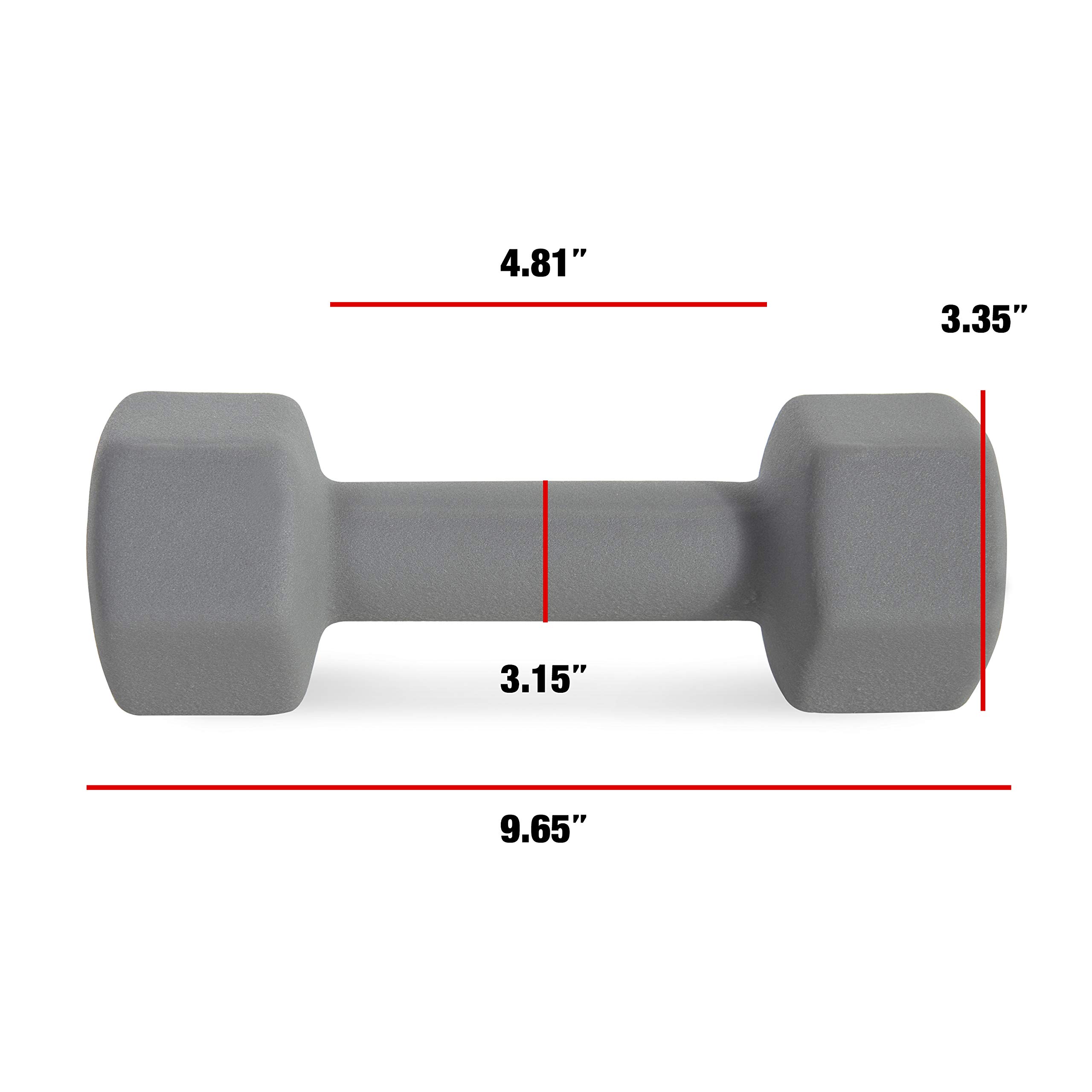 CAP Barbell Neoprene Coated Dumbbell Weight, Single, 10 Lb, Gray