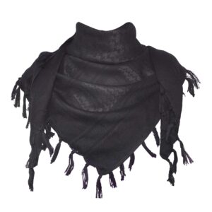 explore land cotton shemagh tactical desert scarf wrap (black)