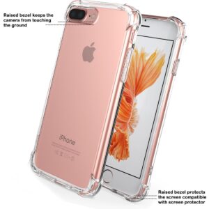 for iPhone 7 Plus Case, for iPhone 8 Plus Case, Matone Crystal Clear Shock Absorption Technology Bumper Soft TPU Cover Case for iPhone 7 Plus (2016)/iPhone 8 Plus (2017) - Clear