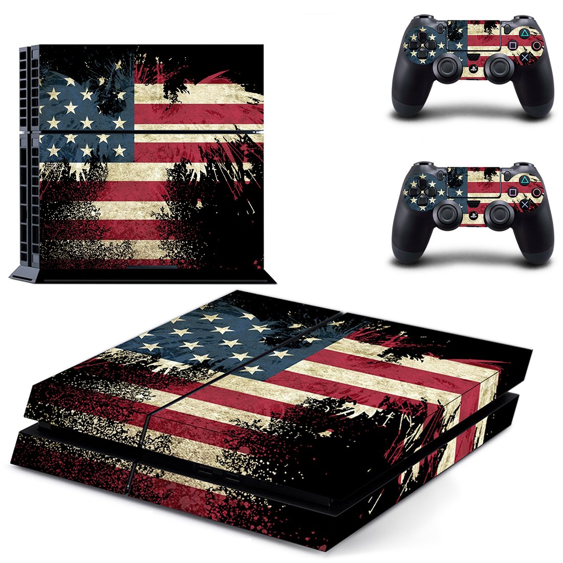 UUShop USA Flag America Flag Vinyl Skin Decal Cover for Sony PlayStation 4 PS4 Console Sticker The Stars and Stripes