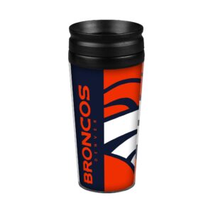 nfl denver broncos hype full wrap travel tumbler, 14-ounce