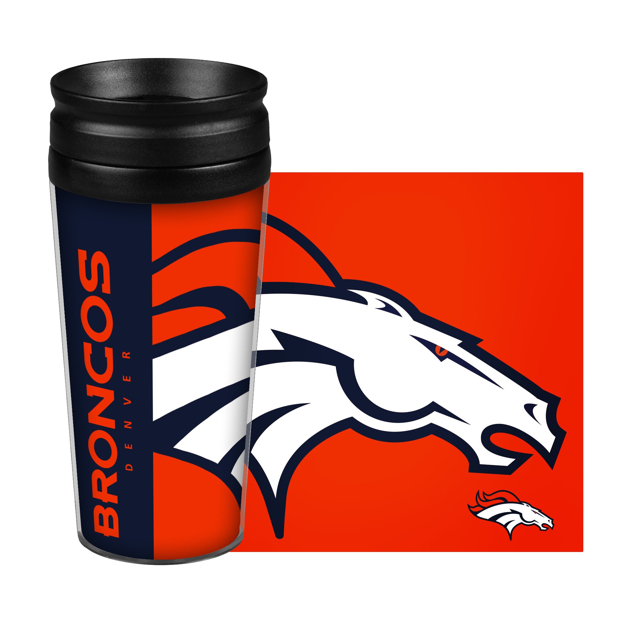 NFL Denver Broncos Hype Full Wrap Travel Tumbler, 14-Ounce