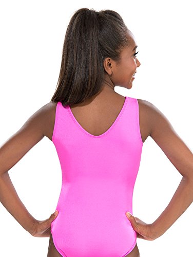 GK Girls Pink Diamonds Leotard - One Piece Outfit for Gymnastics, Dance, Ballet (AS, Pink)