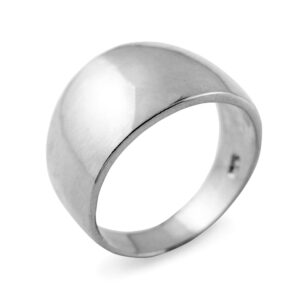 Modern Contemporary Rings Cigar Ring Band in High Polish 925 Sterling Silver (Size 4.25)