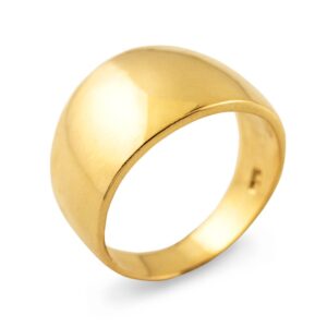 Modern Contemporary Rings Cigar Ring Band in High Polish 10k Yellow Gold (Size 10.75)