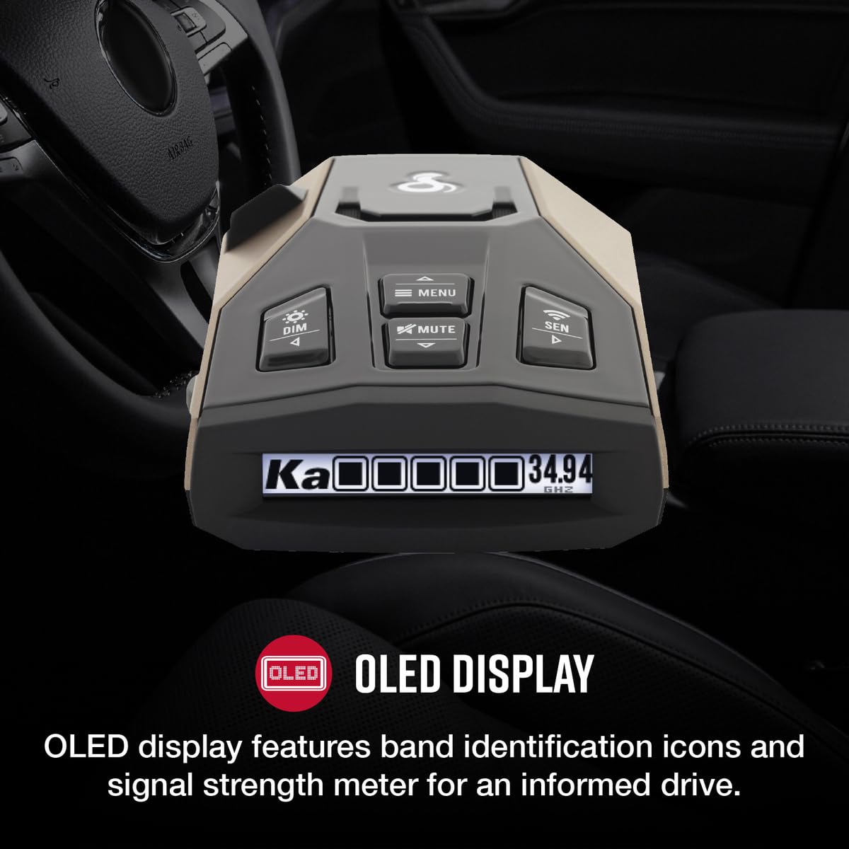 Cobra RAD 450 Laser Radar Detector: Long Range, False Alert Filter, Voice Alert & OLED Display, Black, RAD450