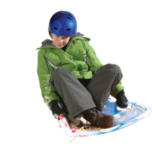 ESP 37" Dayglow Sno Sprint Racer Sled – Unique Tie Dye Design – Bright Neon Colors Glow in Sunlit Snow