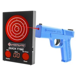 tlb-lqd laserlyte quick tyme laser trainer target with point of impact display and timed games for reactive laser shooting and dry fire practice