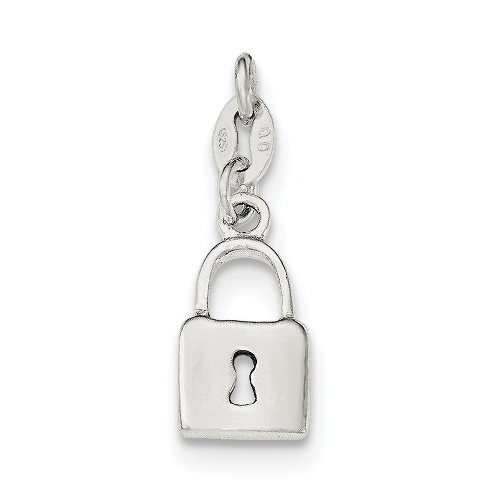 CoutureJewelers Sterling Silver Polished Lock & Key Charm