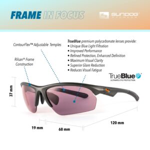 Sundog Eyewear Premium Sunglasses for Men and Women - PRIME EXT TrueBlue - UV Protection Featured Lens Technology - Great Fit for Golf, Fishing, Fashion, Aviator, Driving Glasses - Matte Dark Grey