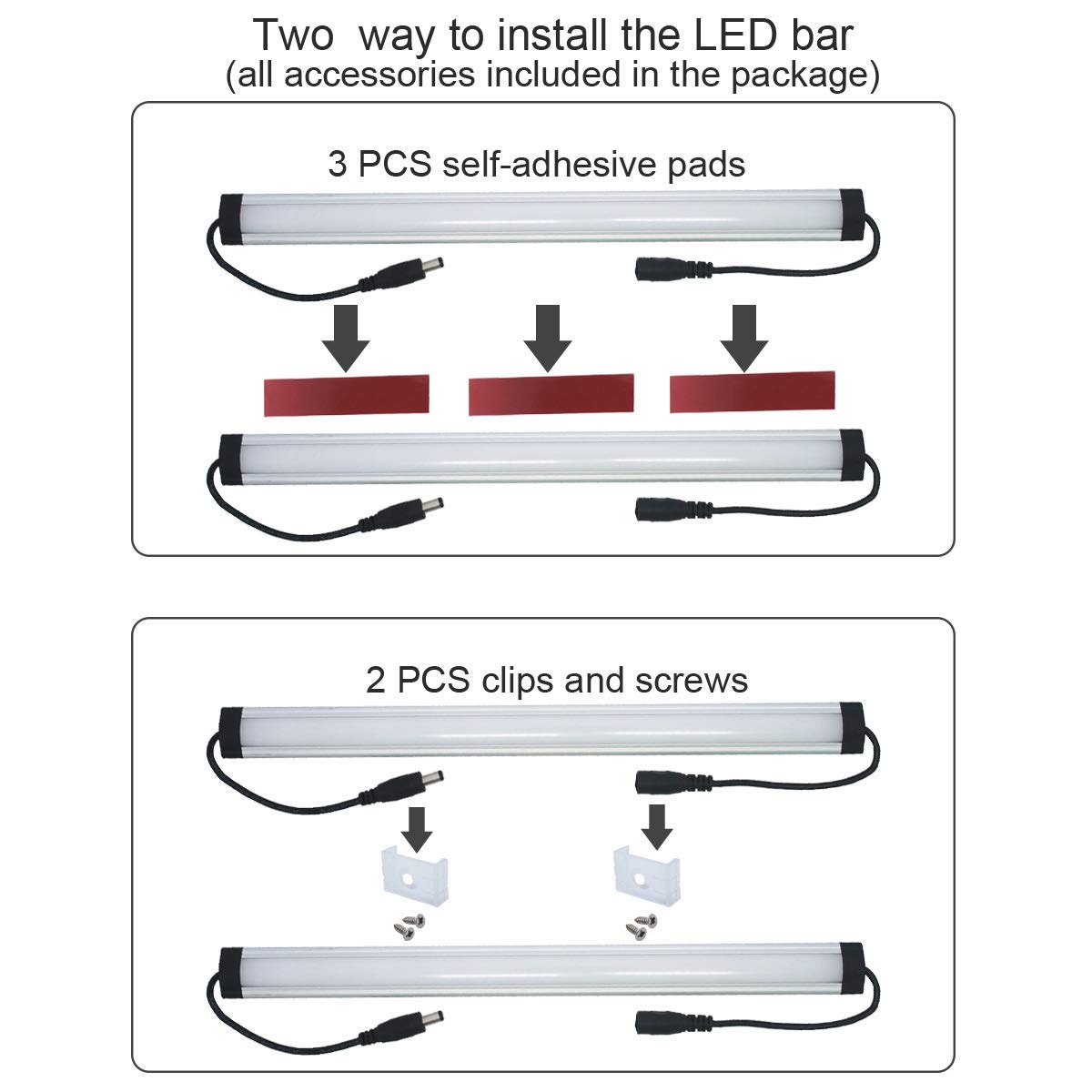 Litever Kitchen Under Cabinet LED Lighting Kit Plug-in, Super Bright, 6 PCS 12 Inches Light Bars, Daylight White, 31W 2000 Lumen, Perfect for Kitchen Cabinet Counter Shelf-(6 Bars Kit-5000K)