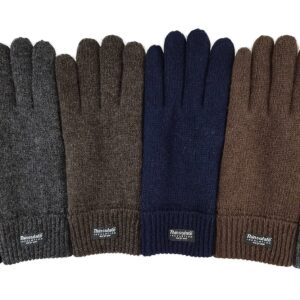 BRUCERIVER Men Pure Wool Knitted Gloves with Thinsulate Lining Size L/XL (Black)