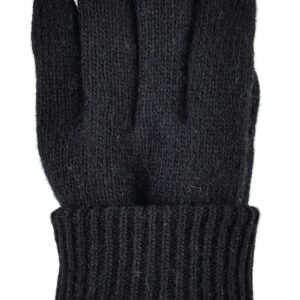 BRUCERIVER Men Pure Wool Knitted Gloves with Thinsulate Lining Size L/XL (Black)