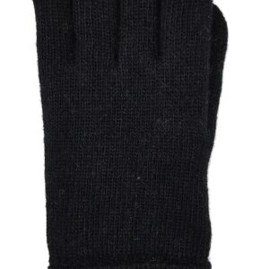 BRUCERIVER Men Pure Wool Knitted Gloves with Thinsulate Lining Size L/XL (Black)