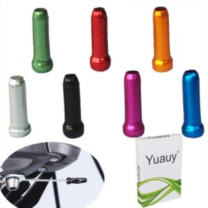 yuauy (total 70 pcs) cable end crimps 1.8 mm alloy road mountain bicycle bike brake tips shifter 10 pcs for each color of red black gold silver green blue purple